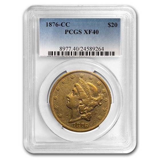 1876-CC $20 Liberty Gold Double Eagle XF-40 PCGS 1876-CC $20 Liberty Gold Double Eagle XF-40 PCGS